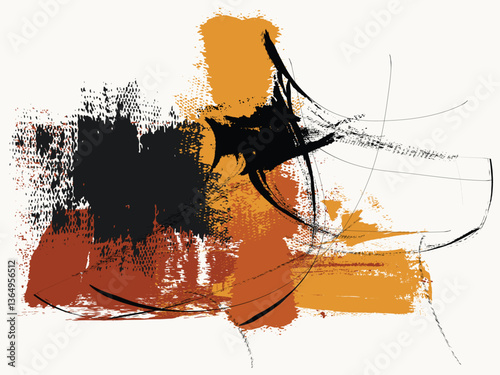 Abstract Retro style. Decorative vector art, Oil painting on canvas. abstract art vector illustration, hand drawn oil on canvas, art multicolored texture painting oil on canvas.  abstract art painting