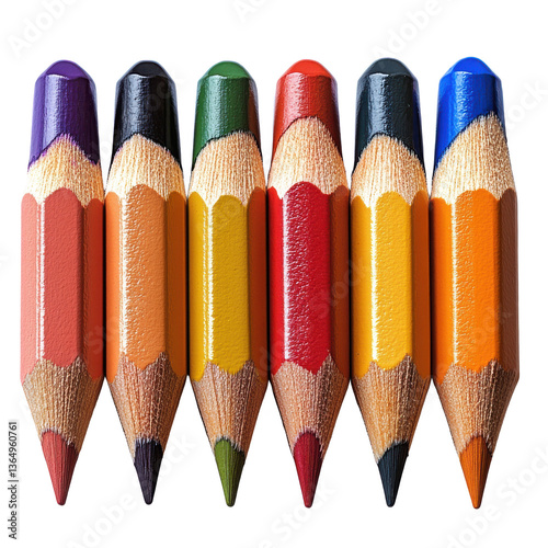 Set of Art Supplies (Colored Pencils) isolated on transparent background.PNG photo