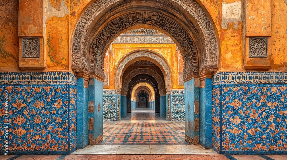 Obraz premium Islamic architecture, intricate arches and patterns