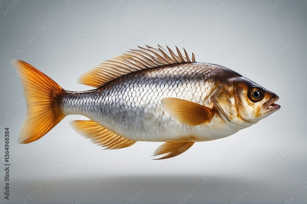 Obraz premium Majestic Crucian Carp Fish, Captured in Fine Detail to Highlight Its Beautiful Colors and Movement. Generative AI