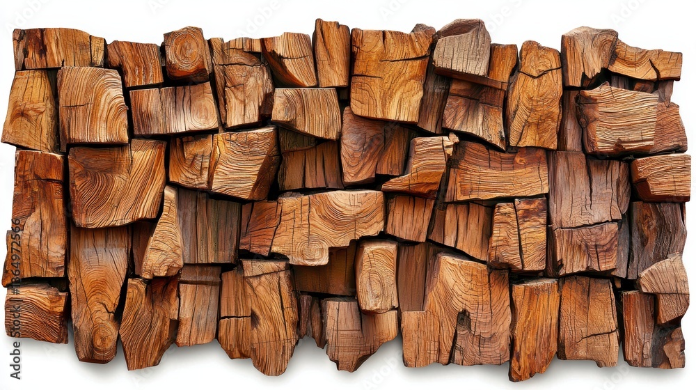 Fototapeta premium Abstract Wood Block Wall Art.