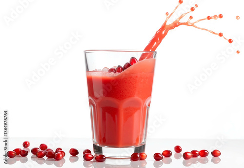 Wallpaper Mural Pomegranate Juice Splash Glass Juice White Background Torontodigital.ca