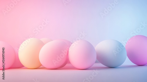 Wallpaper Mural Minimalist Easter Eggs on Pastel Gradient Background Torontodigital.ca