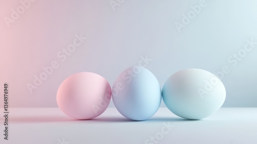 Wallpaper Mural Minimalist Easter Eggs on Pastel Gradient Background Torontodigital.ca