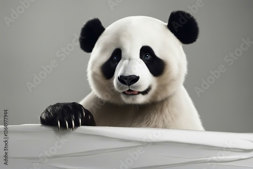 Stunning Close-Up Photography of a Playful Panda in Its Natural Habitat. Generative AI