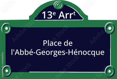 13e Arrt, Elegant Parisian Street Sign