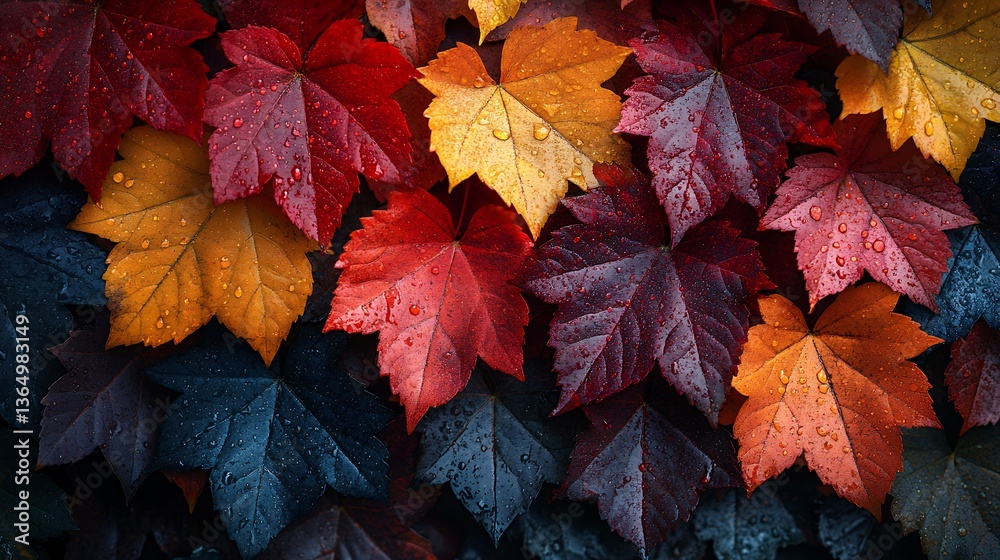 Abstract Autumn Leaves: Colorful Foliage Texture Abstract Autumn Leaves: Colorful Foliage Texture