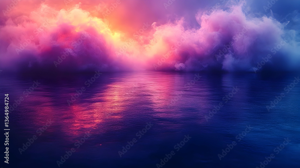 Obraz premium Abstract Sunset Over Colorful Cloudscape