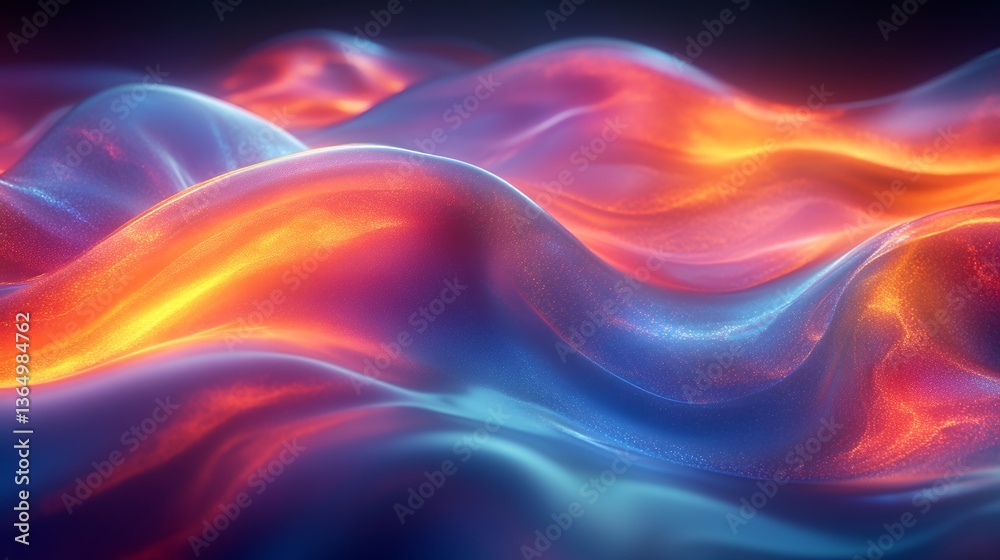 Obraz premium Vibrant Waves: A Fiery Symphony of Colorful Ripples Dancing Across a Dynamic Canvas