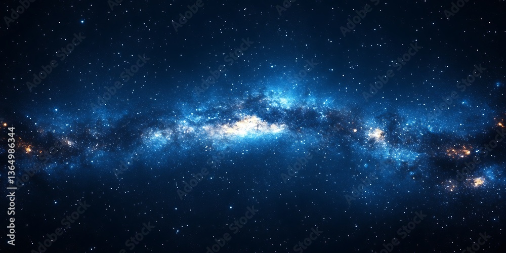 Fototapeta premium A Beautiful Galaxy Showing Stars And Cosmic Blue Nebula Formation