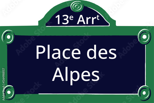 13e Arrt, Elegant Parisian Street Sign