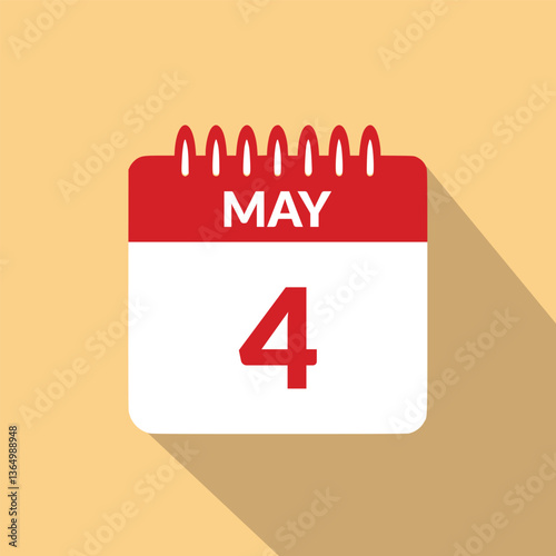 May 4 Calendar icon vector illustration.