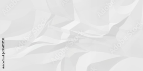 White crumple obsolete billboard rumple. wrinkle ripped creased white crumple aged closeup craft document grunge recycling paper background.	