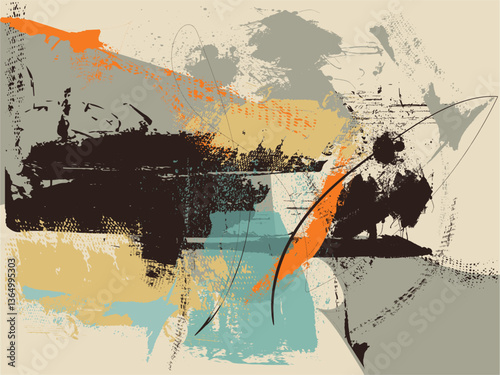 colorful paint brush stroke painting, oil paint abstract art, abstract art vector illustration, hand drawn vector illustration oil on canvas, brushstrokes of paint, prints, wallpapers, posters. abstra