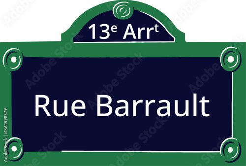 13e Arrt, Elegant Parisian Street Sign