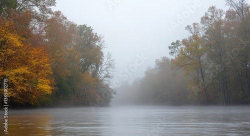Wallpaper Mural Atchafalaya Basin: Misty Autumn Morning in Lake Martin, Breaux Bridge, Louisiana Torontodigital.ca