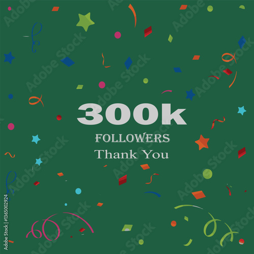 Thank you followers label badge white color theme isolated on green background. 1 million followers. Vector greeting artwork.