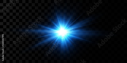 
Ice light.Blue glow.Blue star on a transparent background.