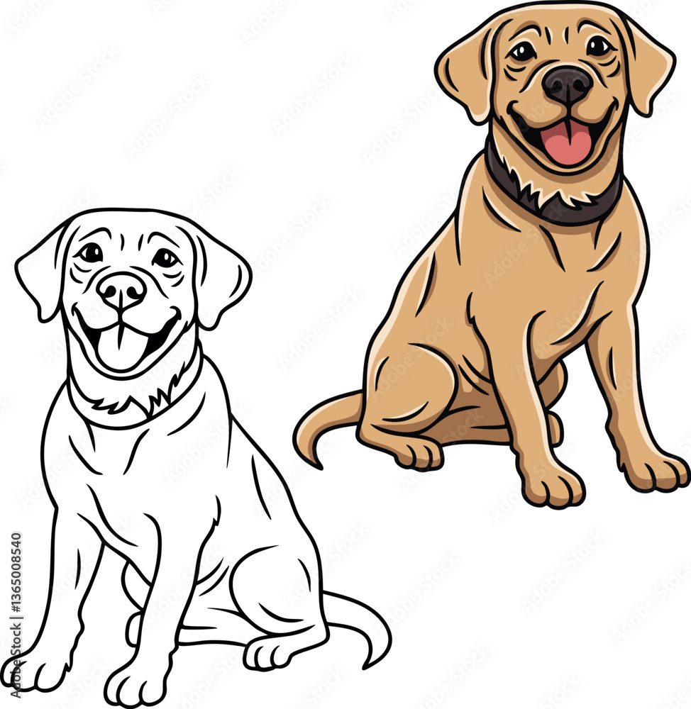 Fototapeta premium Labrador golden retriever vector