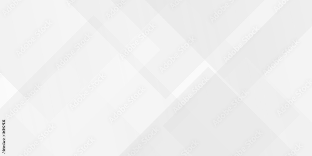 Fototapeta premium Vector white and gray overlap triangle geometric technology pattern. minimal rectangle arranged white lines transparent web square background layers. overlap web presentation design.