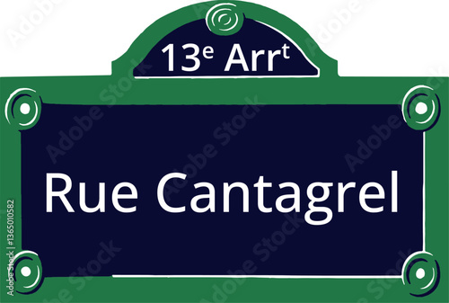 13e Arrt, Elegant Parisian Street Sign