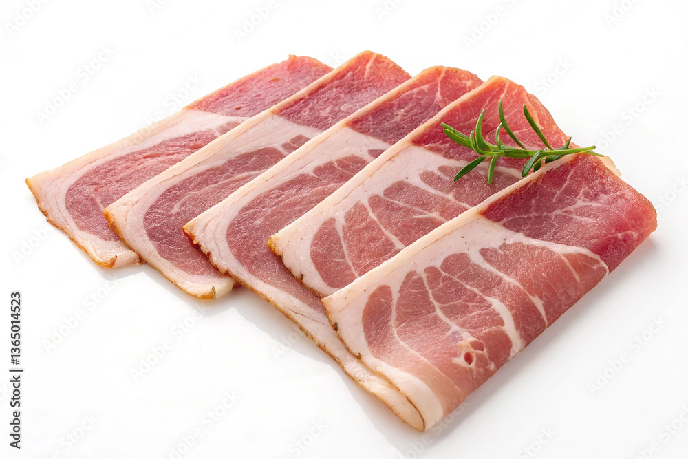 Slices of Smoked Ham Isolated on White Background Slices of Smoked Ham Isolated on White Background