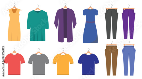 Wardrobe Vector Icons – T-Shirt, Dress, Trouser & Frocks for Fashion Blogs, Retail Branding & E-commerce