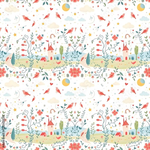 Seamless four-pattern designs are interconnected for an enhanced visual appeal. Additionally, seamless single-piece design is also available on this website for your convenience.