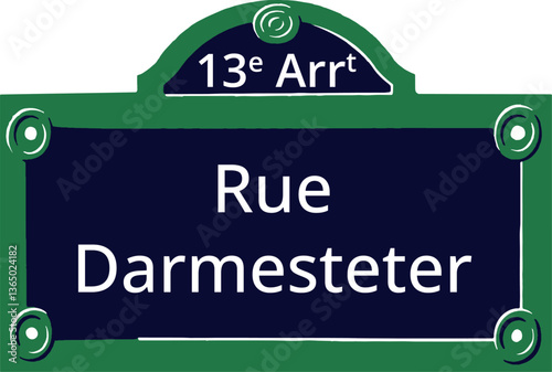 13e Arrt, Elegant Parisian Street Sign