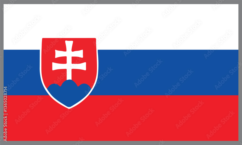 Fototapeta premium Slovakia flag background vector ,Slovakia Flag Design Vector illustration.