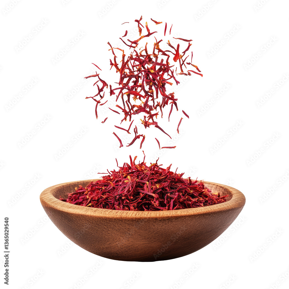 Fototapeta premium Saffron in Bowl on transparent background