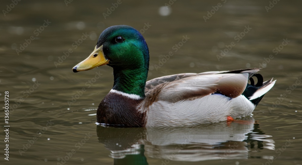 Mallard Duck Swimming in Calm Water Mallard Duck Swimming in Calm Water