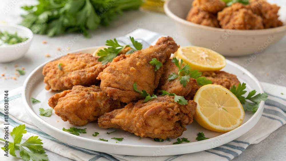 Crispy Fried Chicken with Lemon and Parsley
Crispy Fried Chicken with Lemon and Parsley