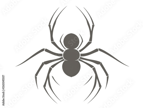Isolated Gray Spider Silhouette