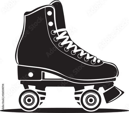 Roller skates silhouette vector illustration  