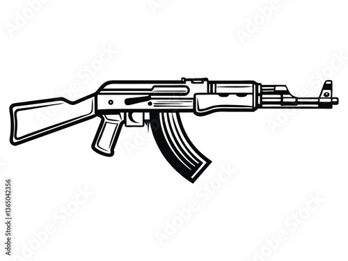 vector illustration of a gun