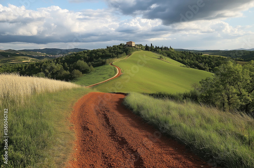 Pilgrimage across the sienna clay footpath evokes ancient charm and earthy elegance in every step