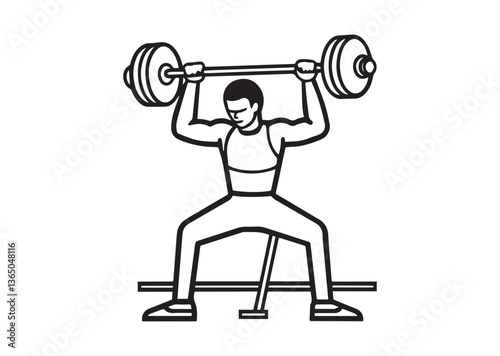 Weightlifting Bench Press silhouette vector