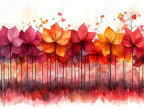 Beautiful floral watercolor painting featuring vivid colors and elegant blossoms