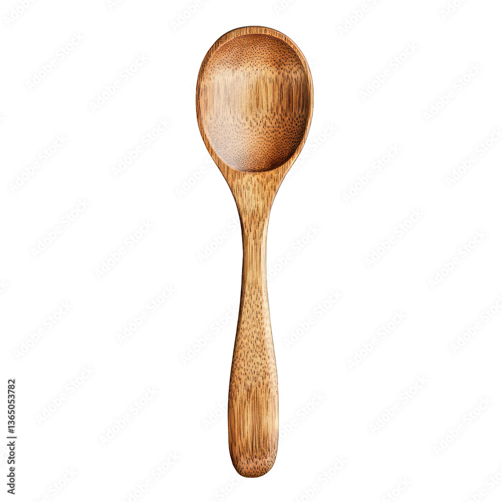 Rustic wooden spoon with a smooth finish isolated on transparent background Rustic wooden spoon with a smooth finish isolated on transparent background
