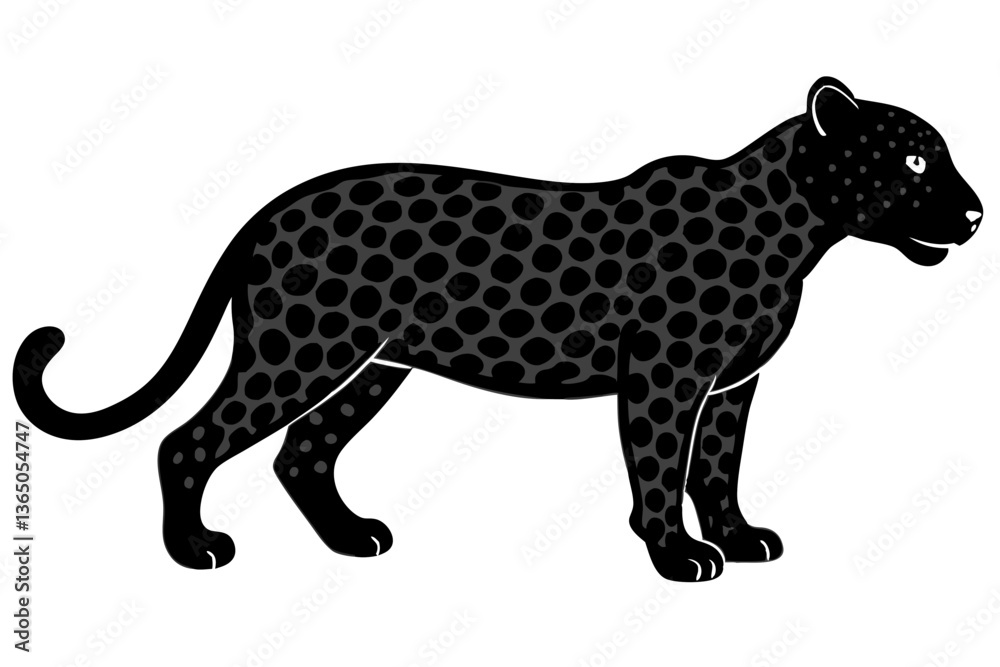 Fototapeta premium Leopard silhouette vector illustration