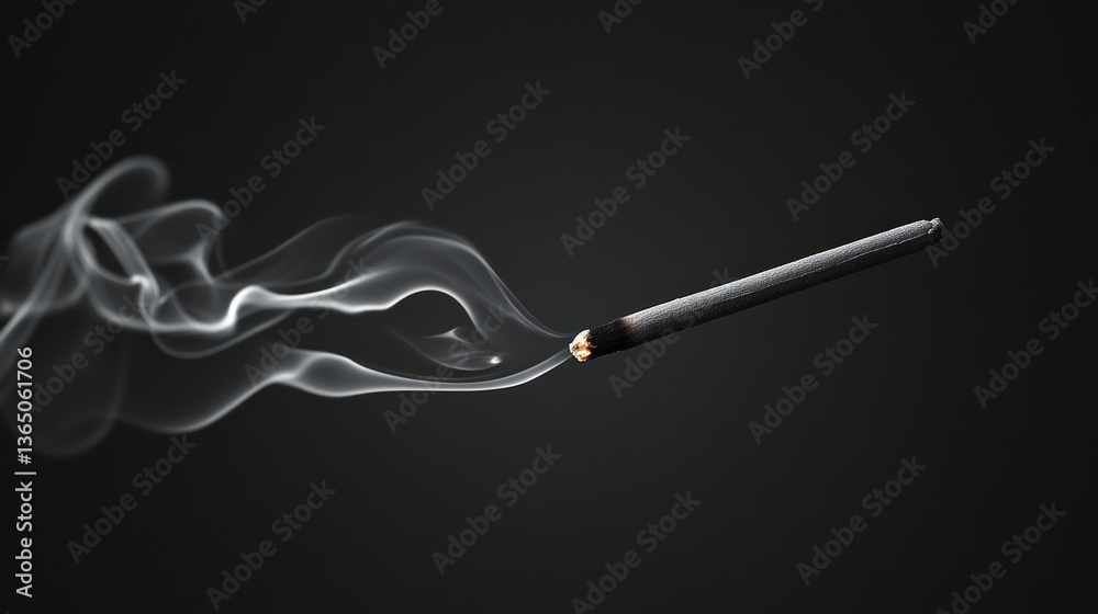 Incense stick smoke dark background studio shot Incense stick smoke dark background studio shot
