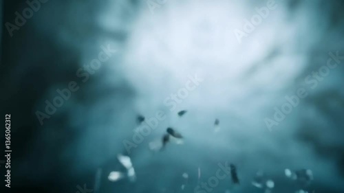 Fragmented face shedding glass shards, symbolizing new beginnings and starting over