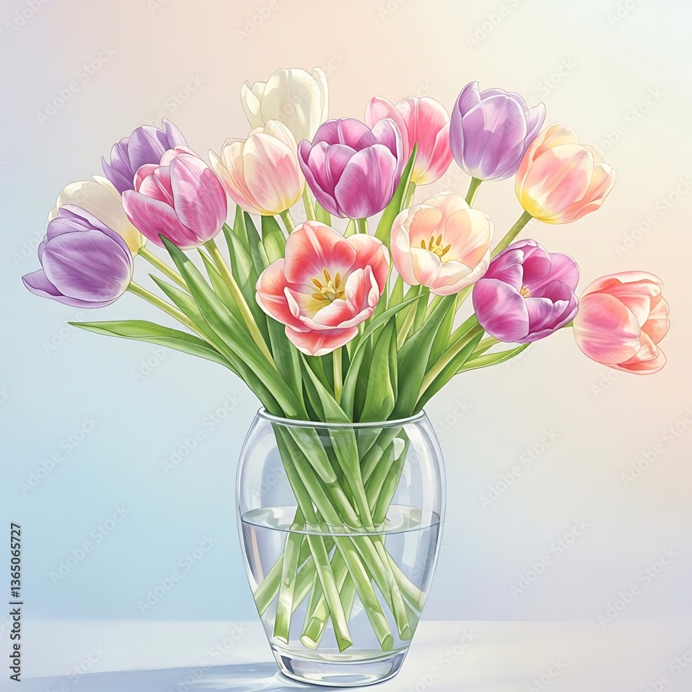 there is a painting of a vase with flowers in it there is a painting of a vase with flowers in it