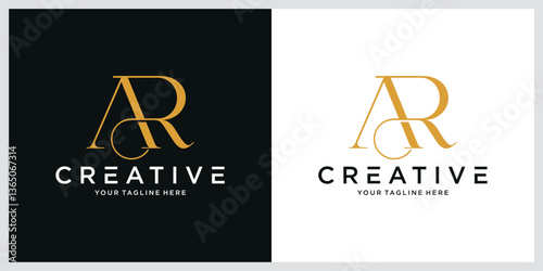 Initial AR or RA Logo Design Vector