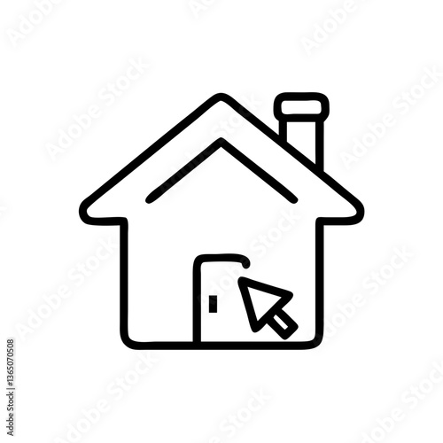 Home icon with cursor representing website navigation  