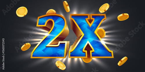 2x winner banner, promotion flyer, prize label.