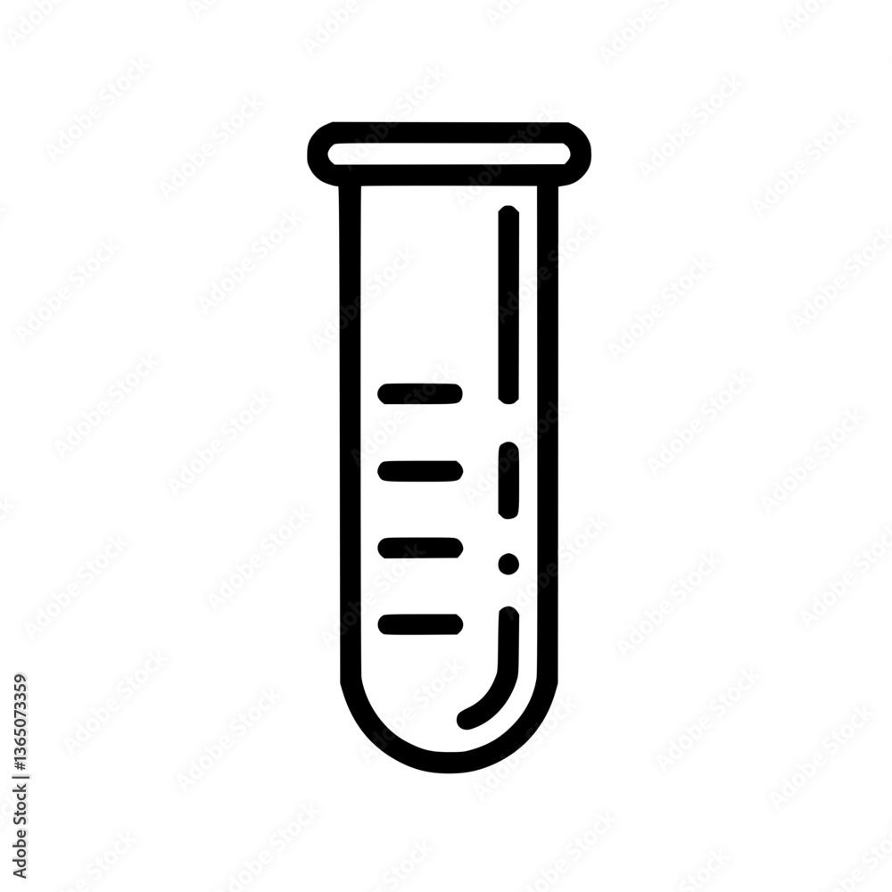 Test tube icon Science and medicine related vector symbol Laboratory glassware with liquid inside Research and experiment equipment outline style Test tube icon Science and medicine related vector symbol Laboratory glassware with liquid inside Research and experiment equipment outline style