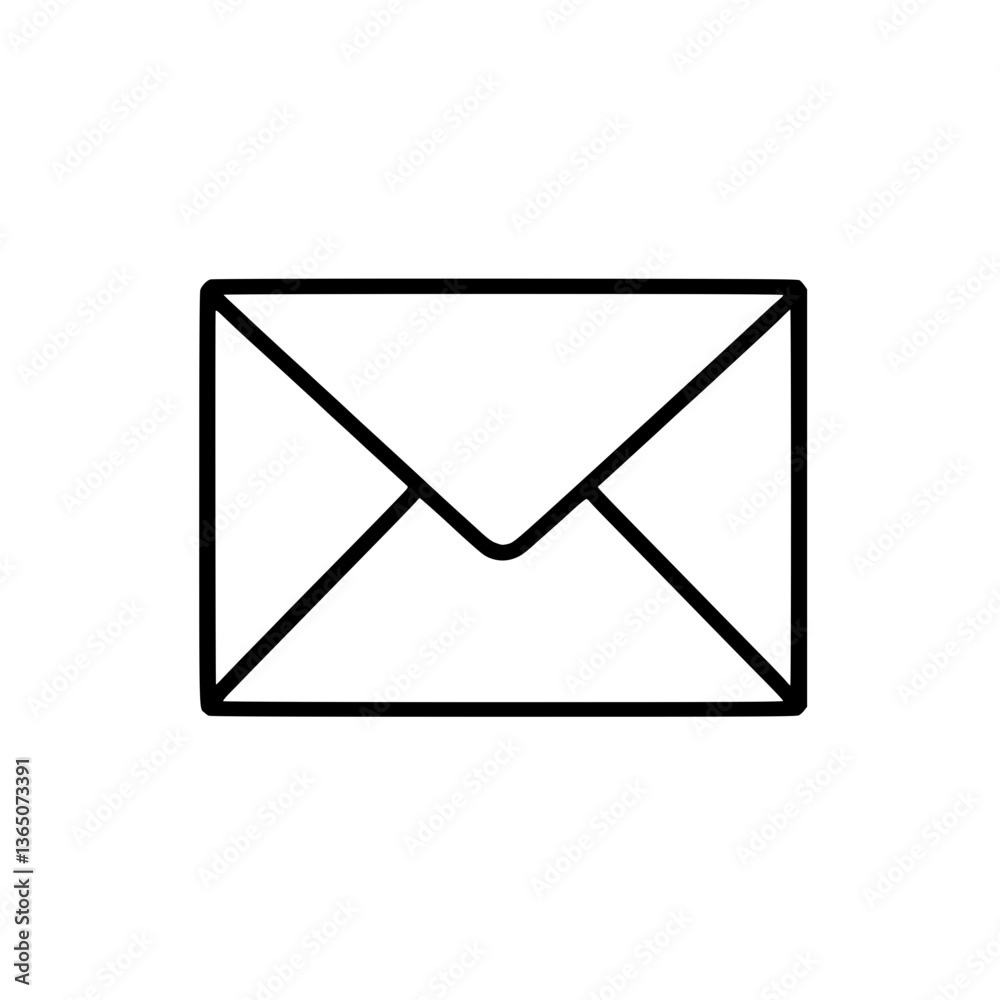 Simple line art illustration of a closed envelope Symbolizes communication messages and traditional mail Minimalist design on a Simple line art illustration of a closed envelope Symbolizes communication messages and traditional mail Minimalist design on a