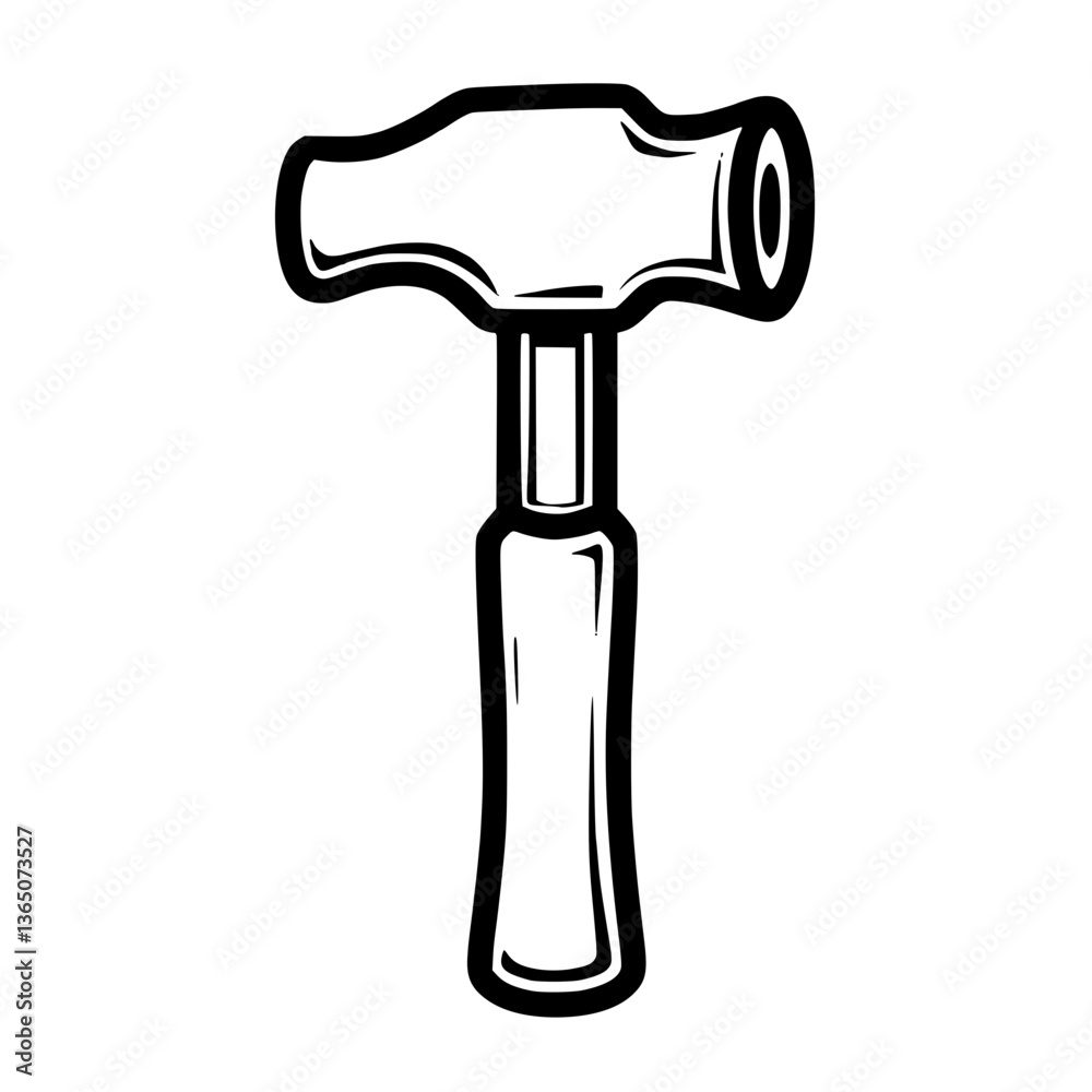 A bold and vector illustration of a mallet The image presents a clean design of the tool A bold and vector illustration of a mallet The image presents a clean design of the tool